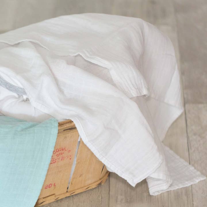 Trois kilos Sept – wholesale Lindning - Baby – Set med 6 babyblöjor - Massiv vit 70x70cm