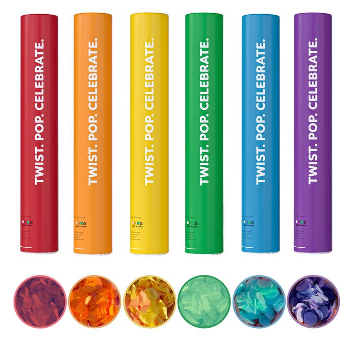 TUR Party Supplies - Wholesale Confetti - Rainbow Confetti Cannons - Biodegradable