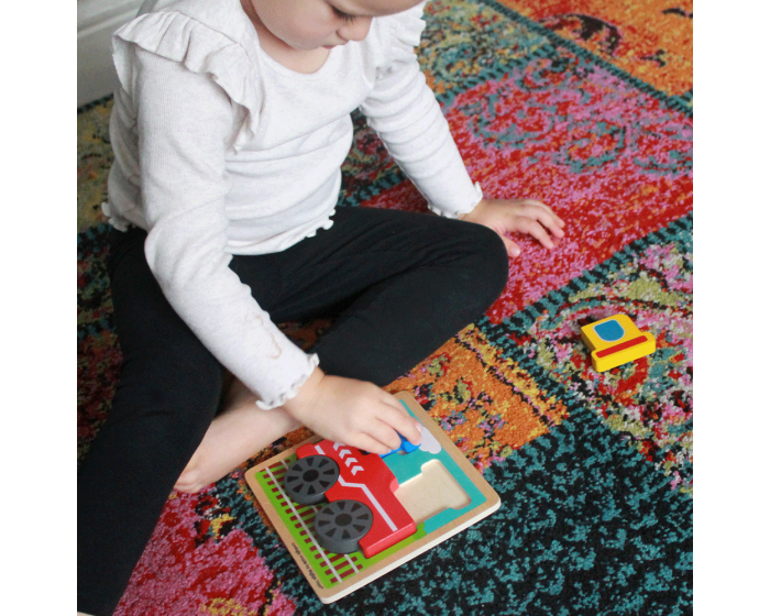 Bigjigs Toys - Wholesale Puzzle - Kids - Chunky Lift-Out Puzzle - Engine2