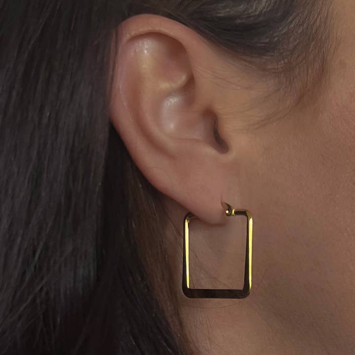 BELJOY - Wholesale Hoop Earrings - Eudora Square Hoop Earrings1