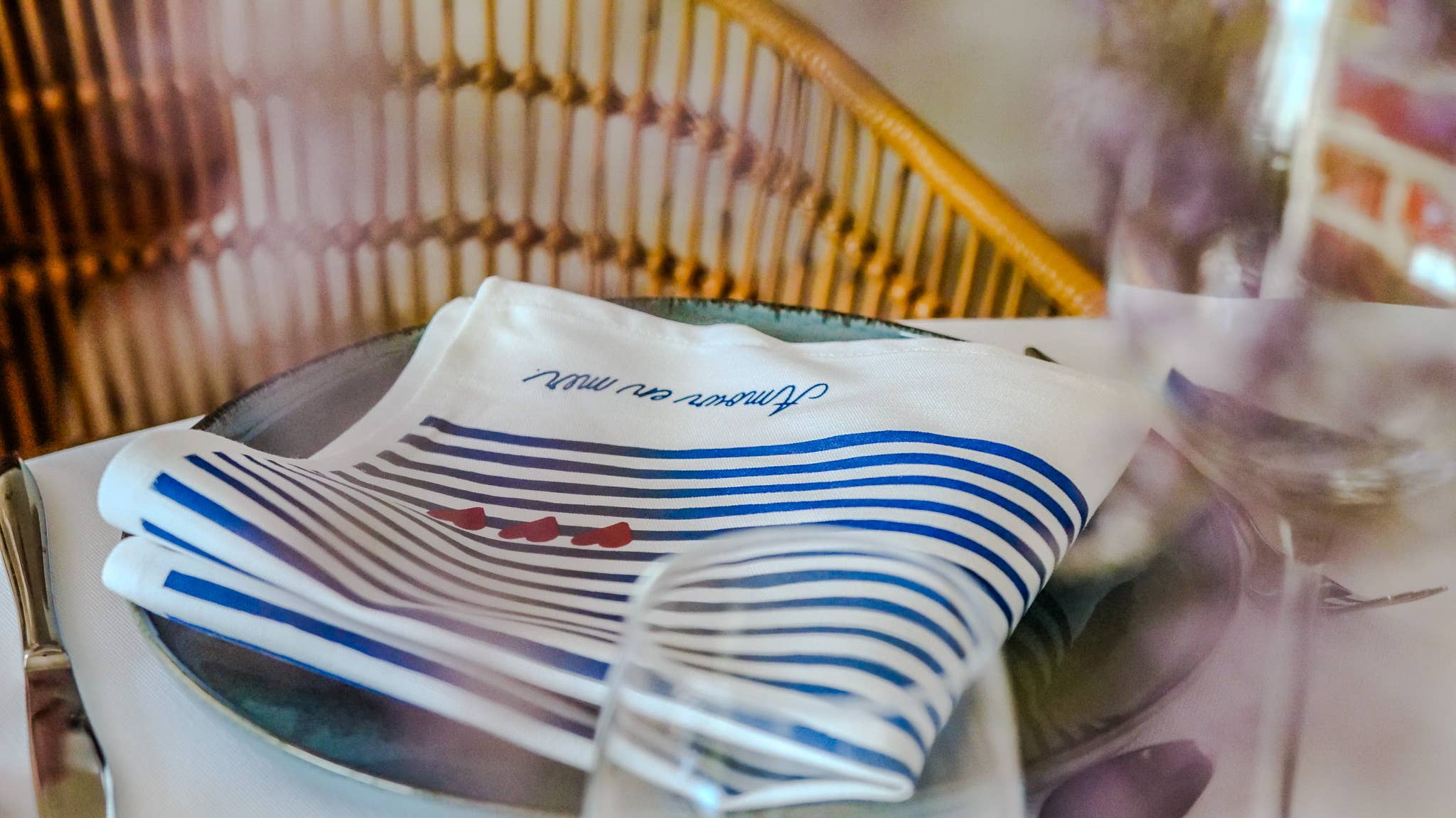 LA SERVIETTE DE TABLE - Wholesale Dinner & Cloth Napkin - The "Love at Sea" table napkin3