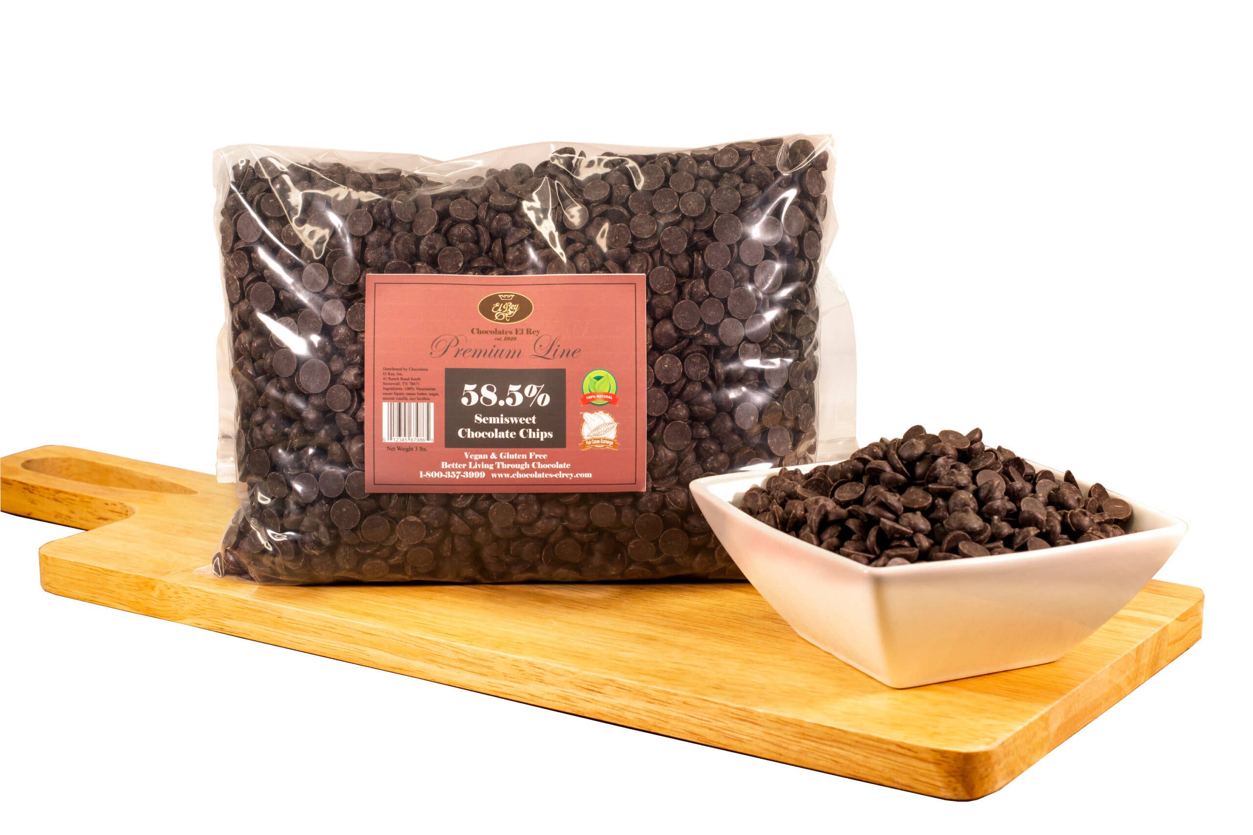 Chocolates El Rey - Wholesale Chocolade - Ethisch Verkregen Halfzoete Chocolade Chips0
