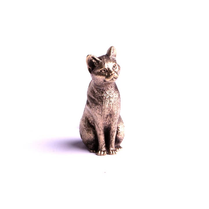 Gato sentado, figura de animal en miniatura, colección de metal para venta al por mayor de SARL FELINEA