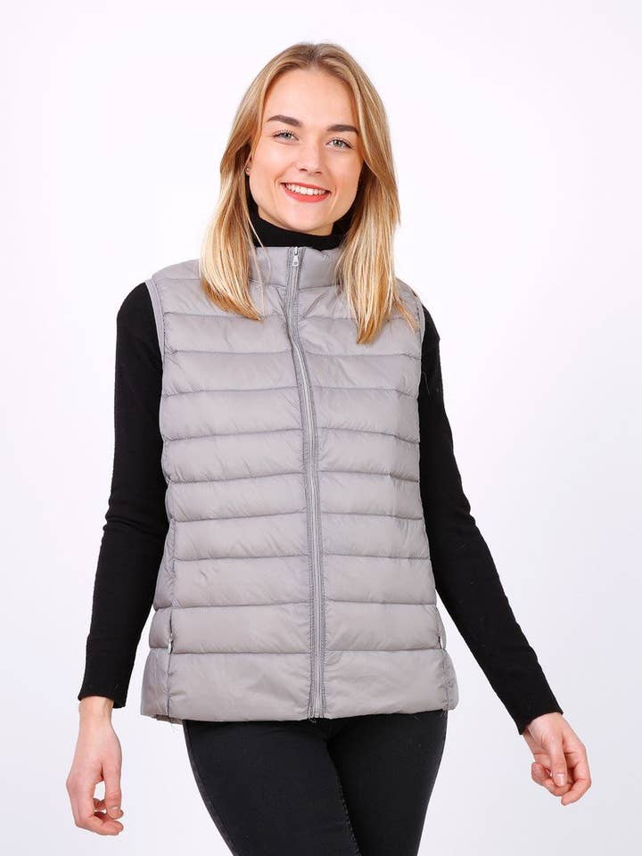 MACMAX CATY lightweight sleeveless down jacket Grey for wholesale by MACMAX