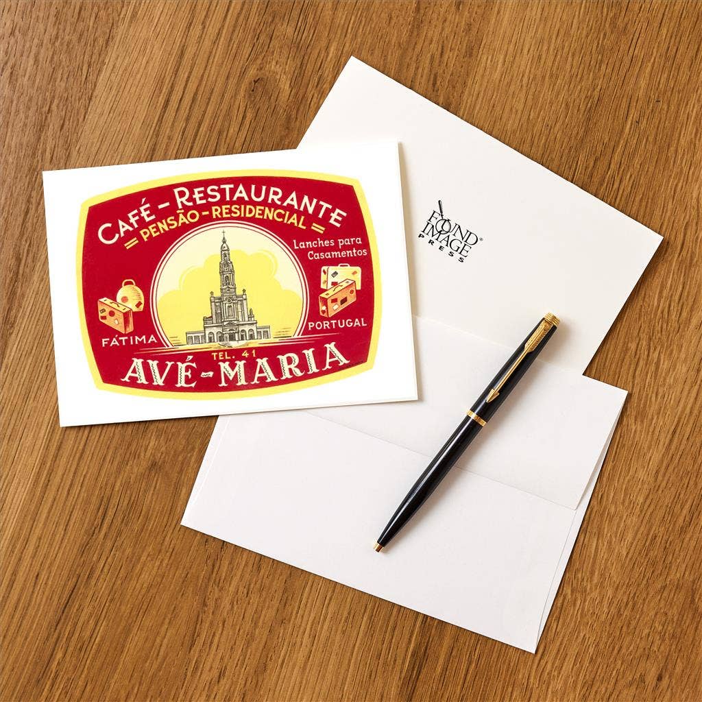 Found Image Press - Vente Assortiments de papeterie/cartes - Carte de vœux TR-357 Café, Restaurant Ave Maria, Portugal1