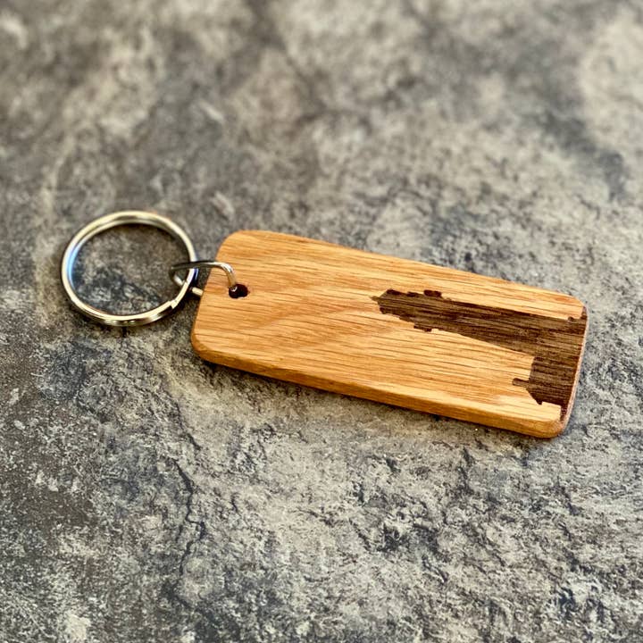 Chaveiro de farol de madeira gravado por atacado de Munsell Made