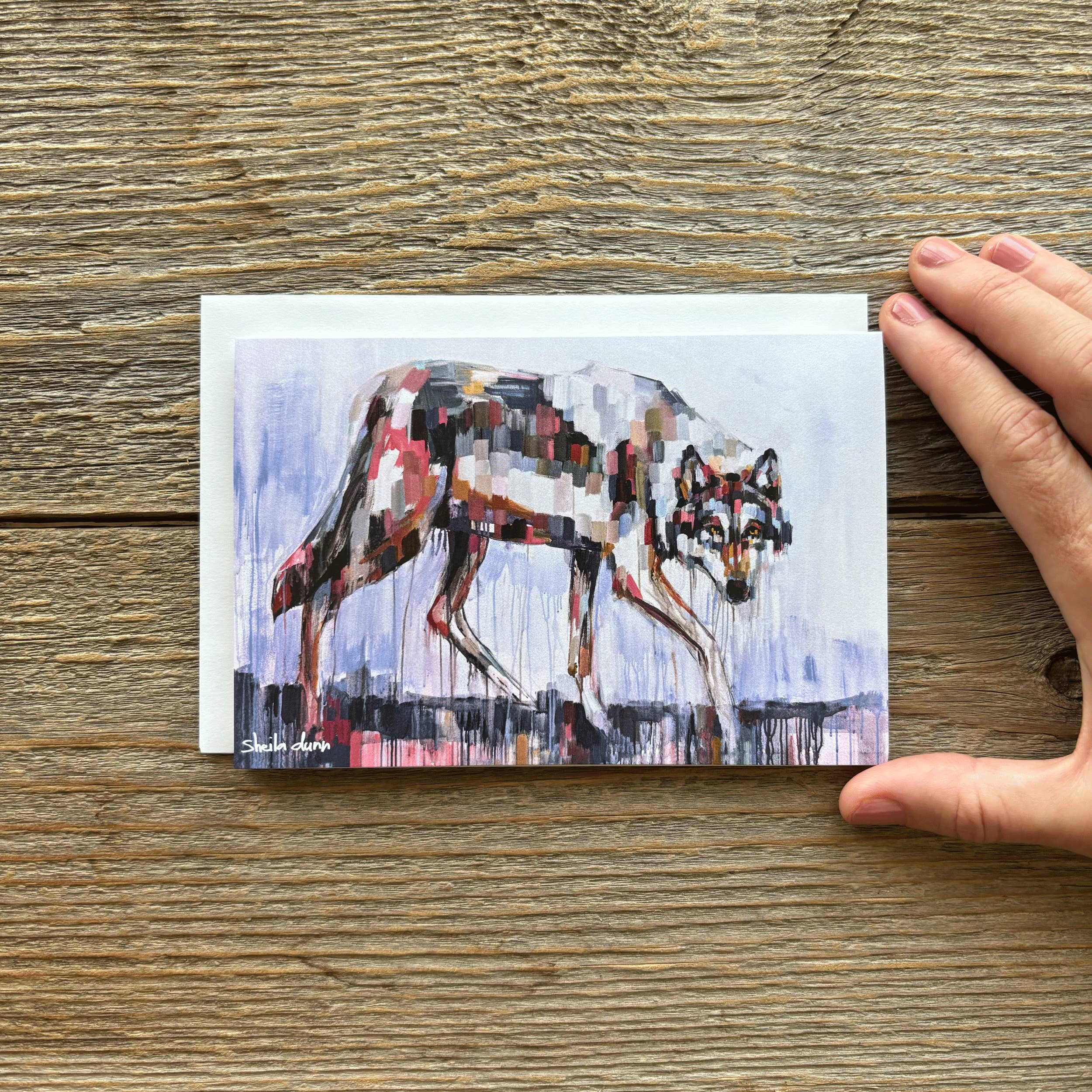 SheilaDunnArt - Wholesale Everyday Greeting Card - Greeting card of Gray Wolf painting