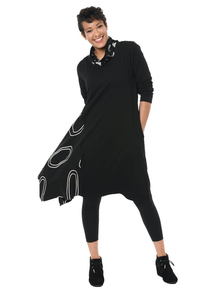 Tulip Clothing - Wholesale Dress - Women's - SDM133 Emaline Dress in Black Multi