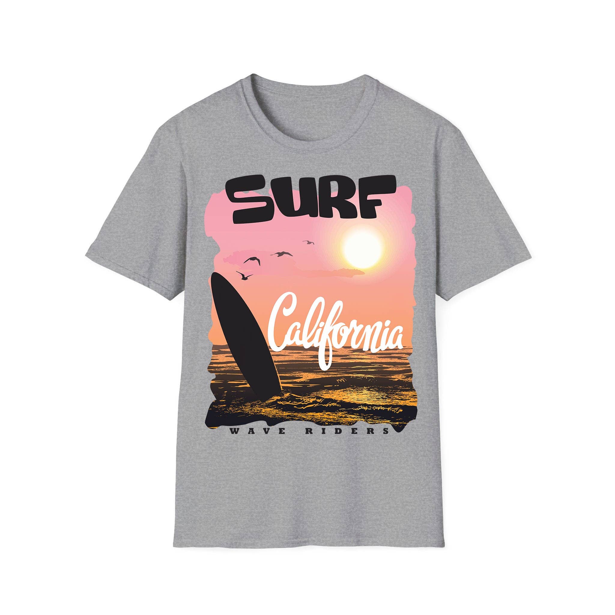Emogifts – Großhandel T-Shirt mit Siebdruck – Unisex – Surfshirt Unisex Cali Surf von Emogifts2