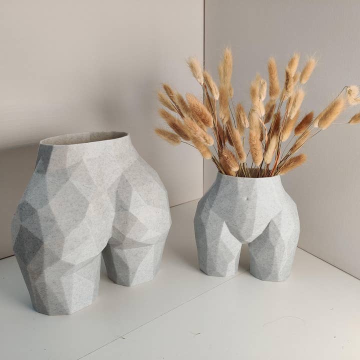 alterly – Engroshandel Vase – Geometrisk Booty Vase - 3D Trykt plast, Marmor6