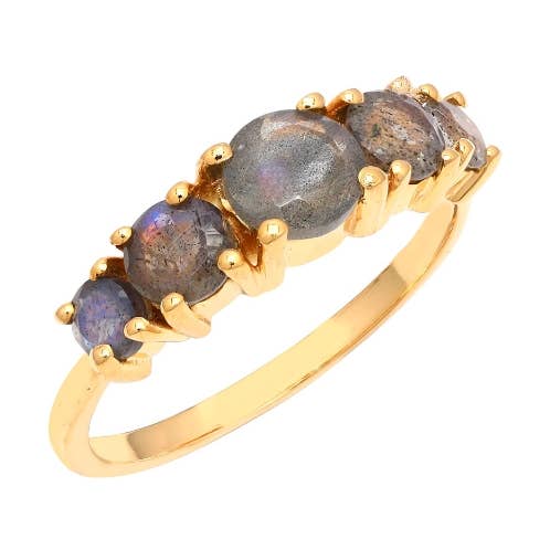 Mineralring t10 med labradorit, forgyldt for engroshandel hos Buganto