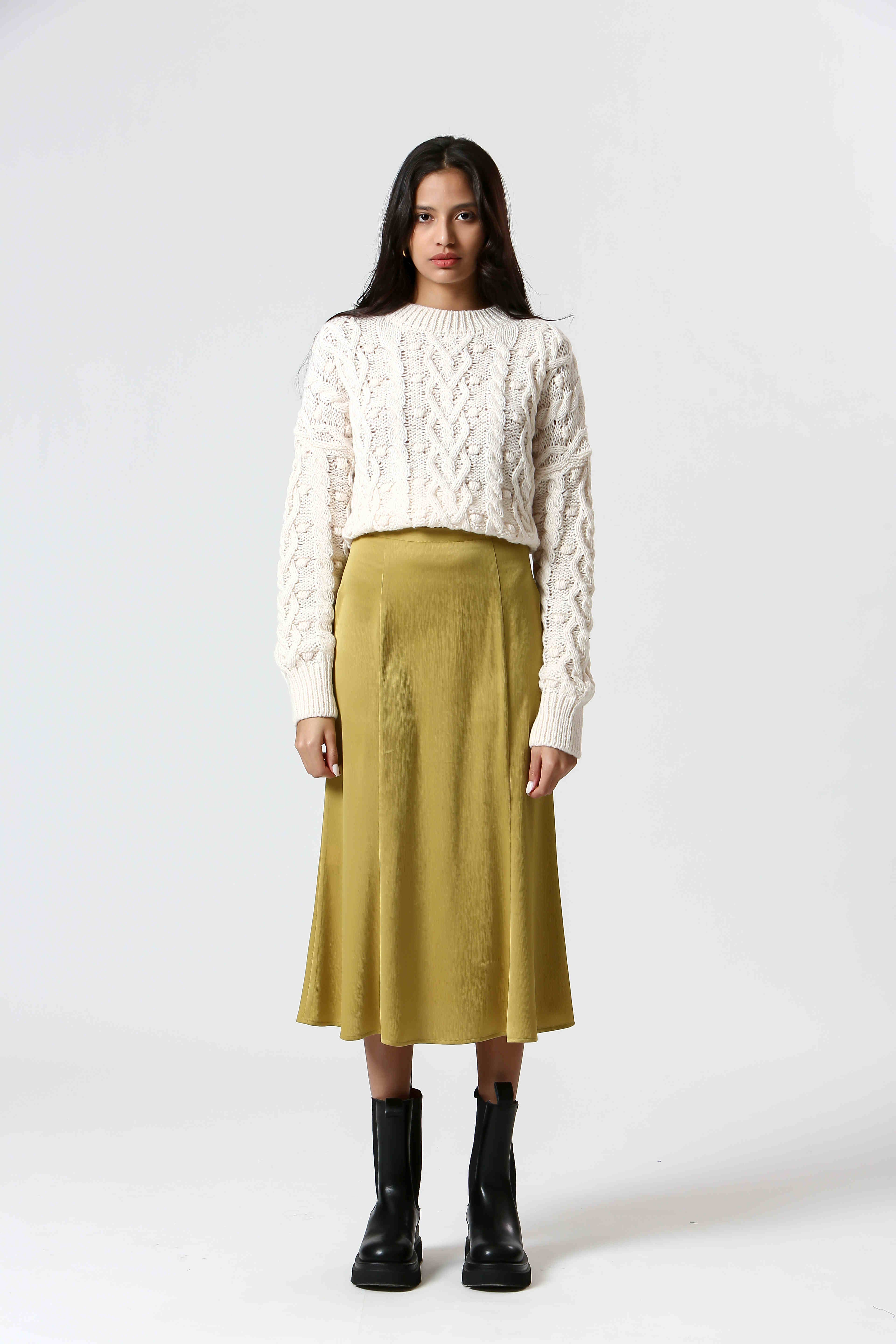 The Korner - USA – Großhandel Rock – Damen – T24232061 - Midilanger Satinrock für Damen1