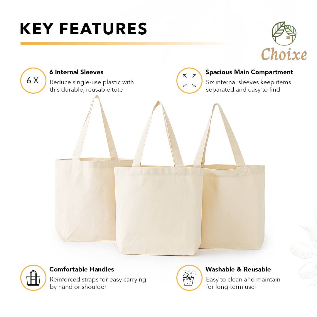 Choixe - Wholesale Tote bag – Unisex - Reusable Tote Mesh Bag w/6 Sleeves with Customized Logo7