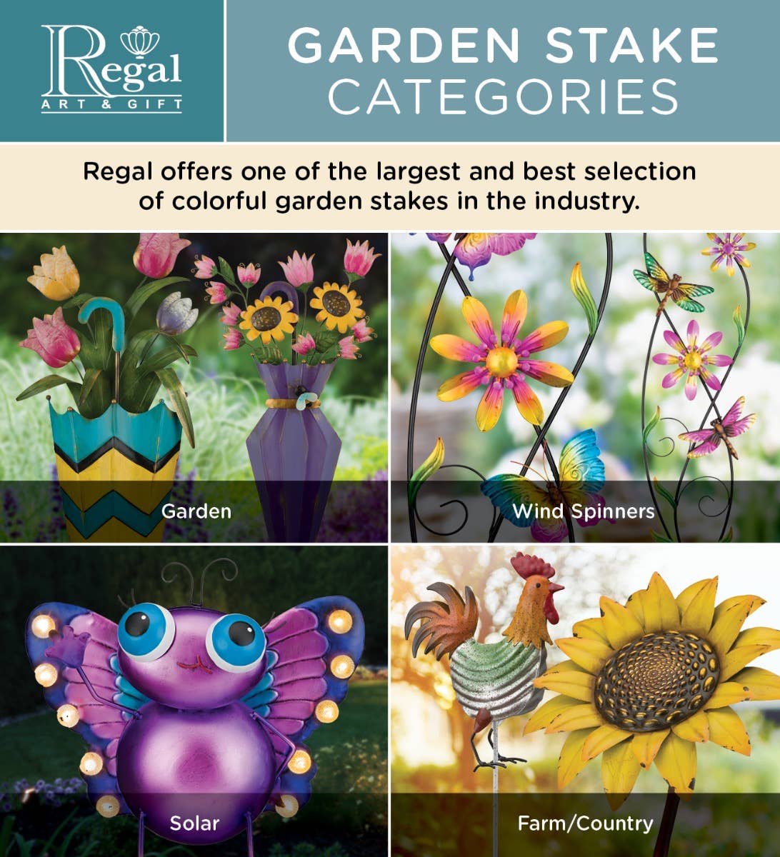 Regal Art & Gift - Wholesale Garden/Lawn Stake - Butterfly Stake 46" - Blue Morpho5