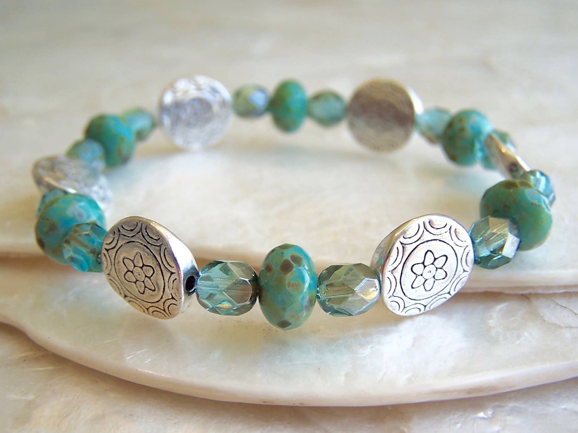 Jo Bird Jewelry – wholesale Beaded bracelet – Elastic Czech Bracelet - Fall Colors0