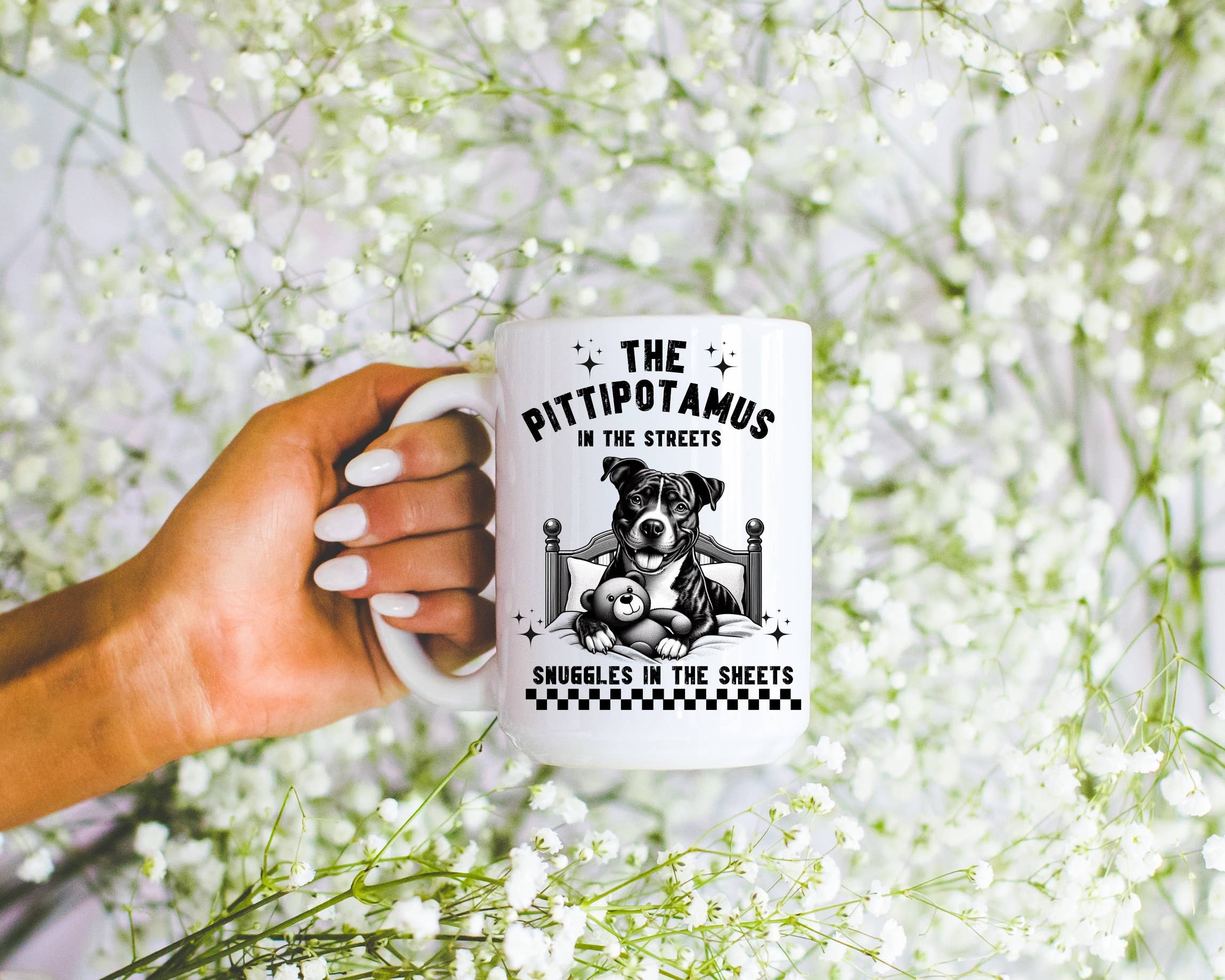 Ace the Pitmatian Co - Venta al por mayor Taza - Taza de café divertida de perro Pitbull0