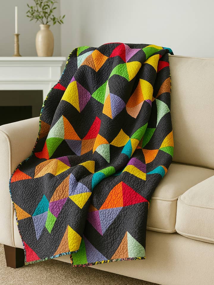 Pride Quilt Pattern, Modern Throw for wholesale by HBL Designs/Handwoven By Leah