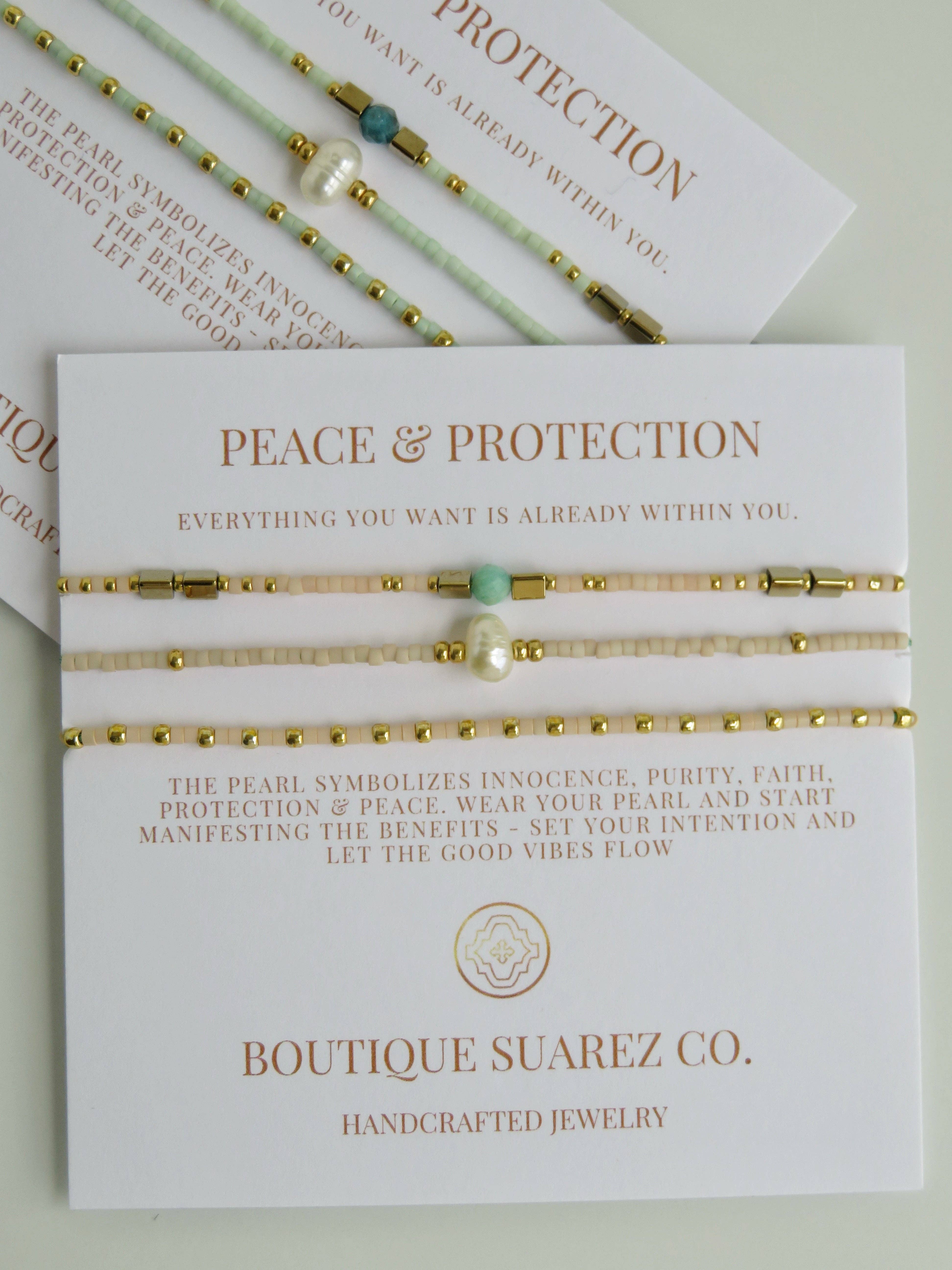 Boutique Suarez Co. - Wholesale Jewelry Set - Peace & Protection - Pearl Bracelet Stacks19