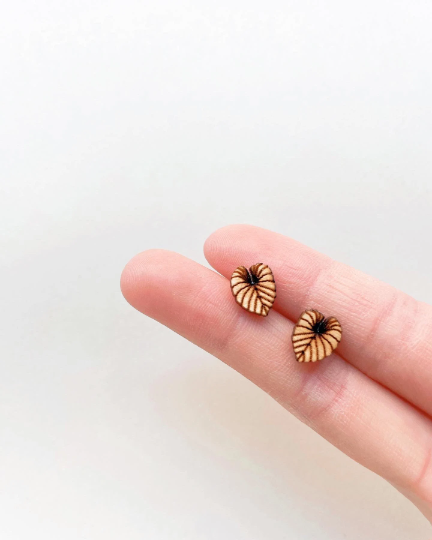 Dainty Little Tiny Things - Wholesale Stud/Post Earrings - Hypoallergenic Wooden Tiny Dainty Plant Studs3