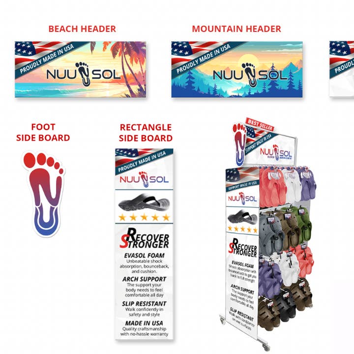 Rolling Display-Must Order 84 Pairs of Sandals to qualify. for wholesale by NuuSol