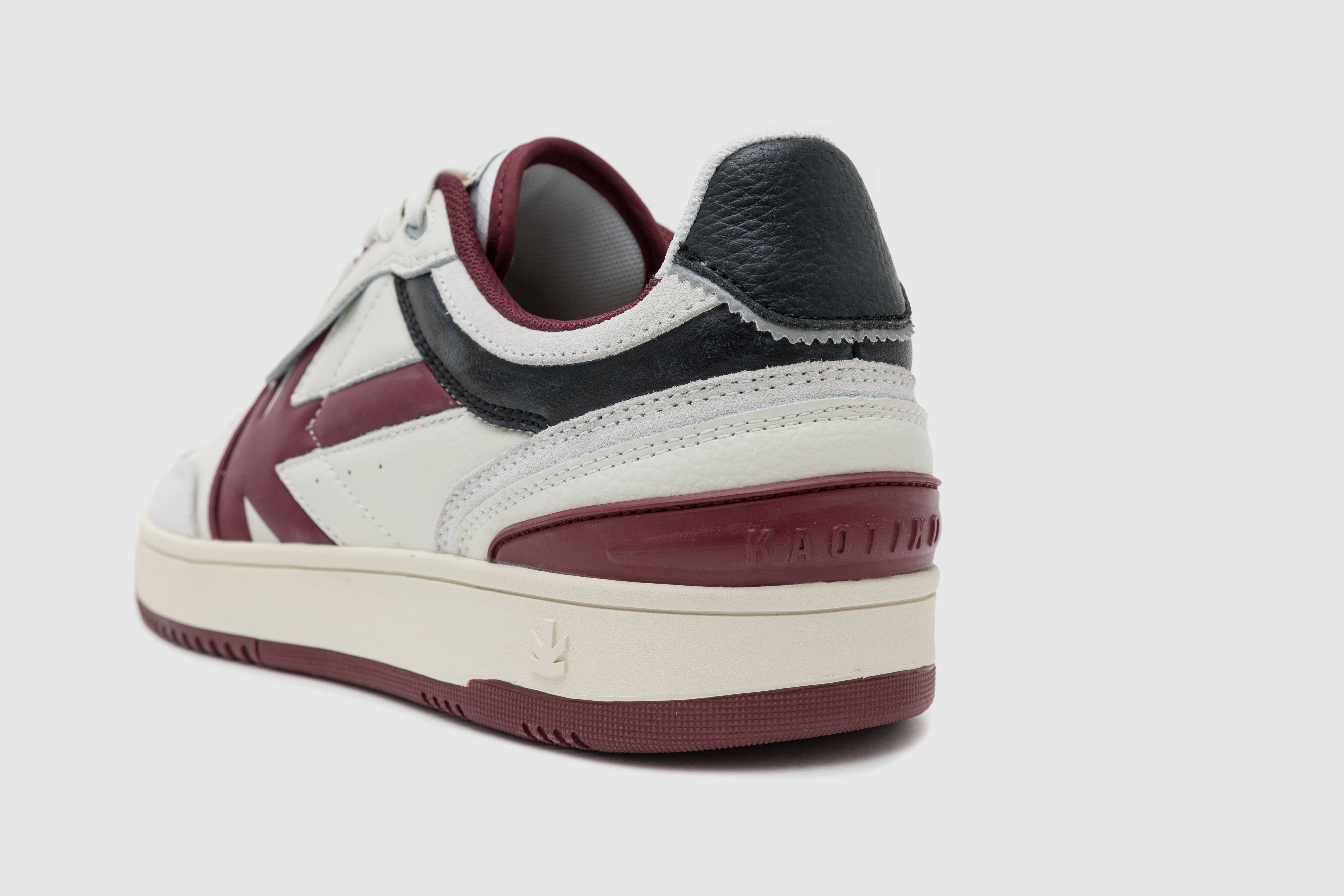 Kaotiko Footwear - Wholesale Athletic Sneakers - Men's - Boston Piping Man Color Off White/Burgundy1