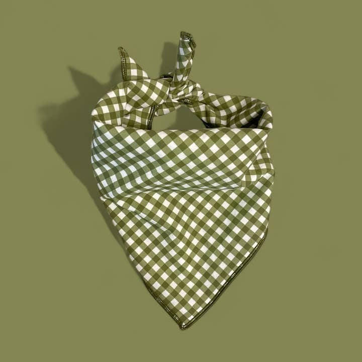 Dog Bandana, Pet Accessories, Hunter Green Gingham for wholesale by The Oxford Dog
