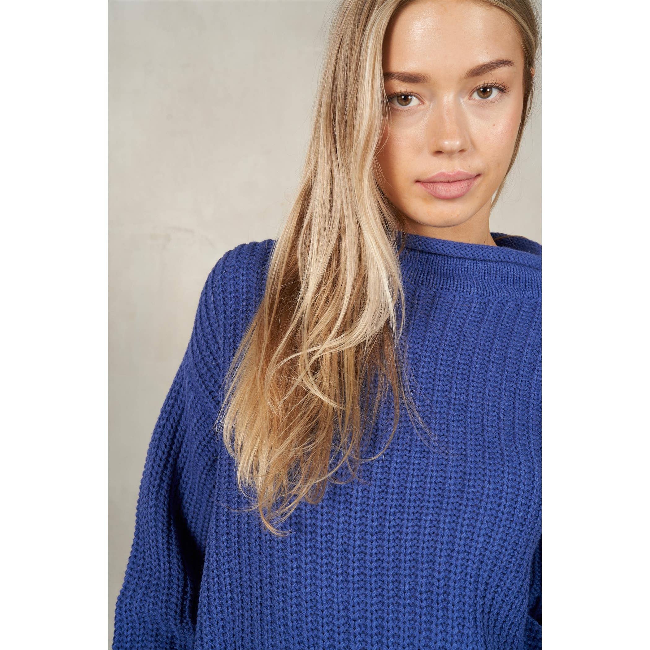 lalamia – Pulôver - Mulher por atacado – Camisola manga comprida Semi Crop Rolled Mock Neck14