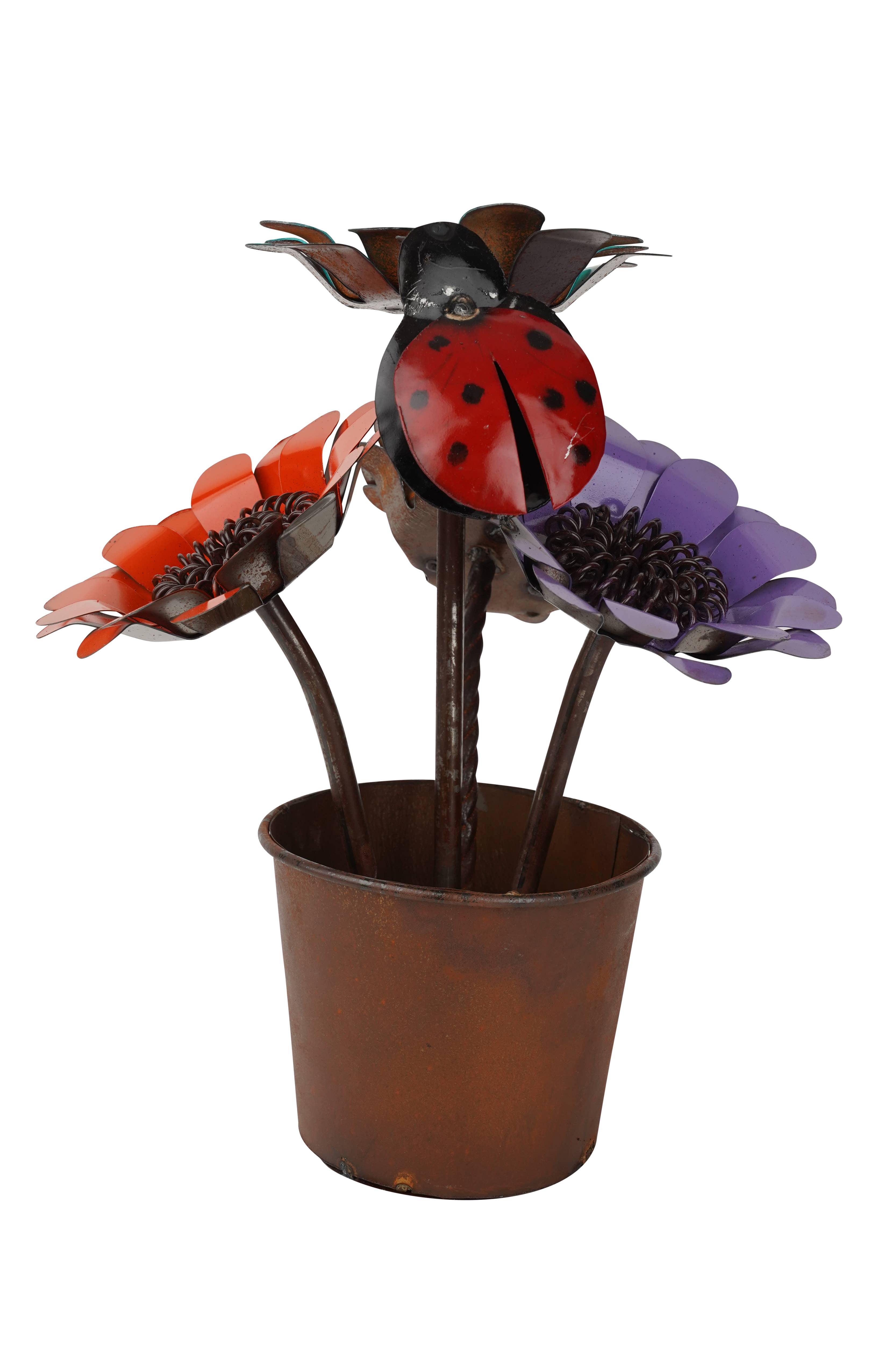 My Amigos Imports - Wholesale Plant Pot - Colorful Sunflower Planter-Garden-Metal-16x14 inch-Colorful1