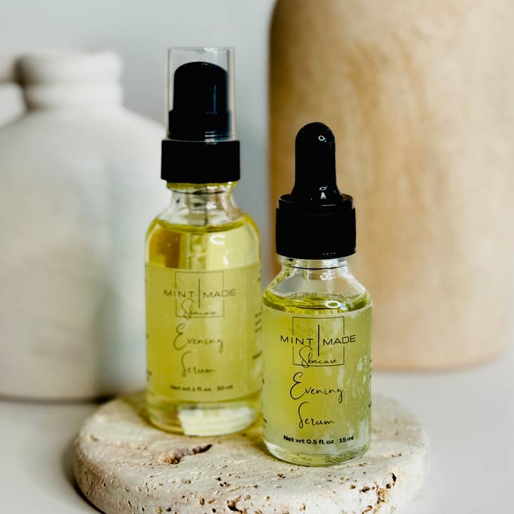 Evening Serum | Nourishing Serum with Daikon Seed Extract for wholesale by Mint Made Artisan Soaps and Holistic Skincare