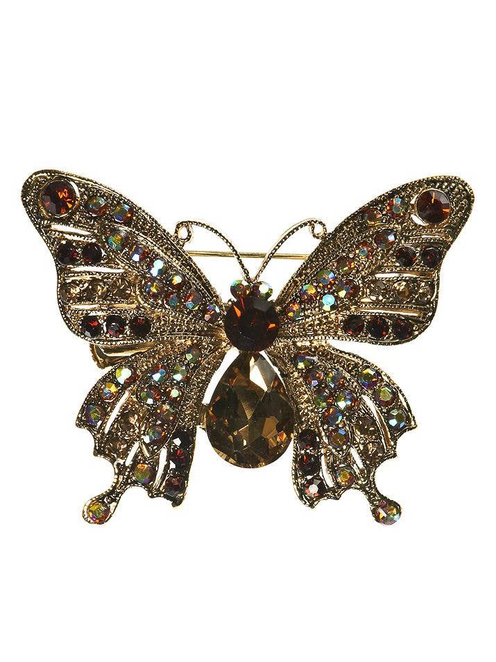 Grampo de cabelo borboleta de cristal dourado por atacado de Rosie Fox