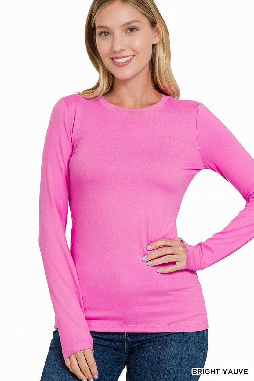42POPS - Wholesale T-Shirt - Women's - Microfiber Long Sleeve Round Neck Tee49