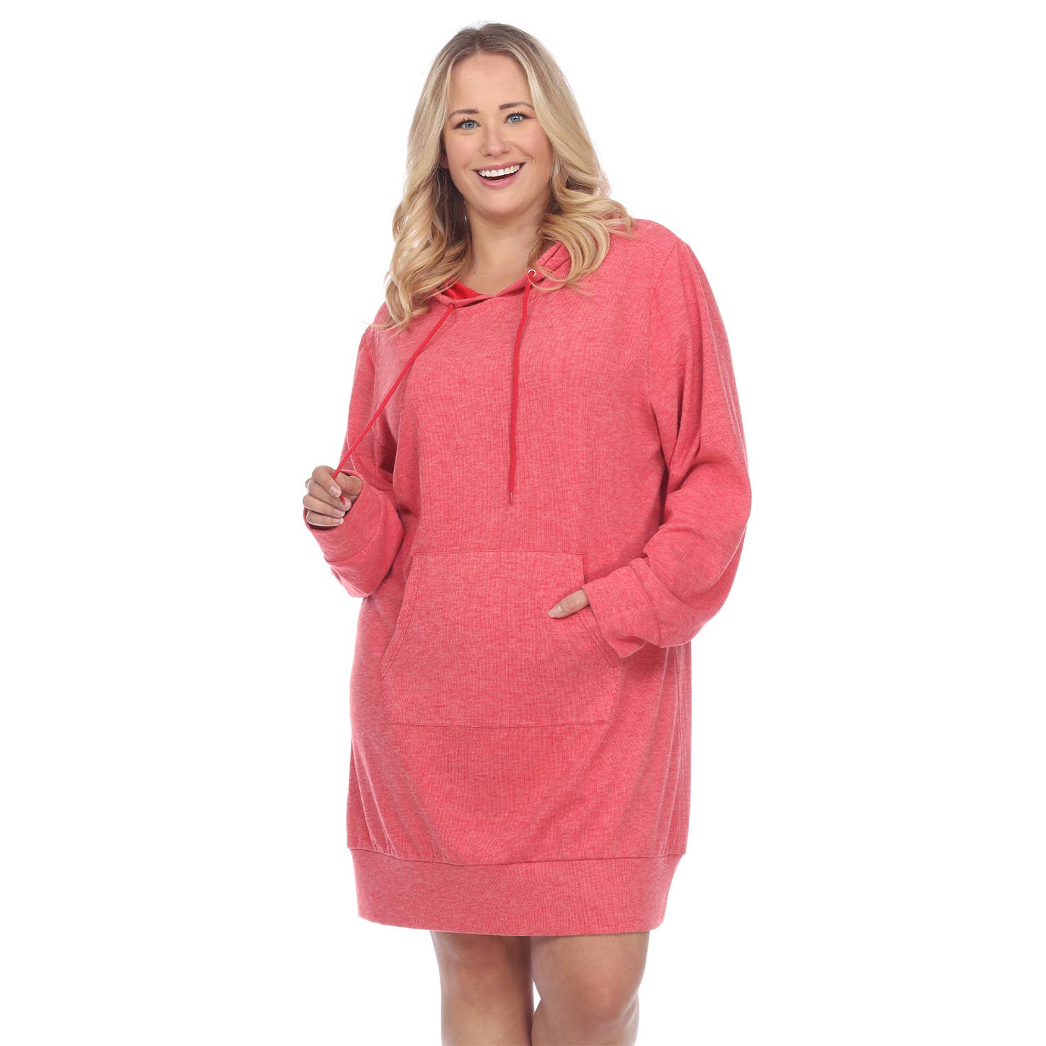 WHITE MARK – wholesale Dress – Women's – Plus Size Hoodie Sweatshirt Dress3