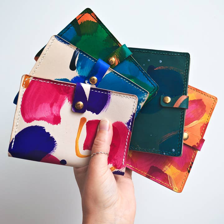 Leather Passport Holder - Hand Painted Leather for wholesale by Tori Lo Designs