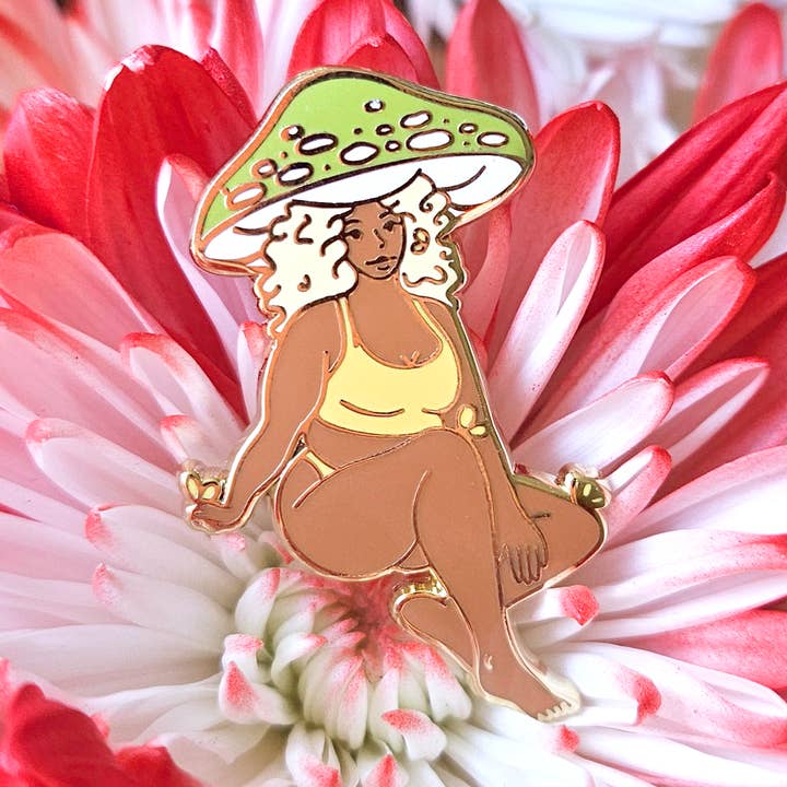 Chica de Champiñones y Aceitunas - Pin de Esmalte Duro para venta al por mayor de Sugar Lich