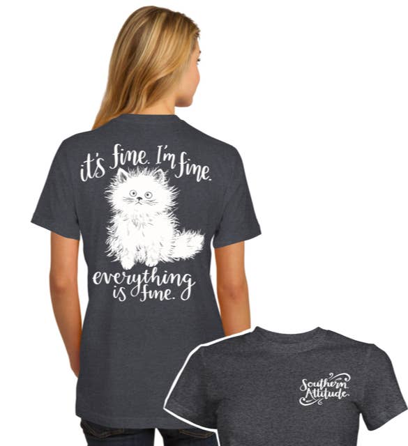 Southern Attitude – wholesale Screen printed t-shirt – Women′s – S331 Everything Is Fine