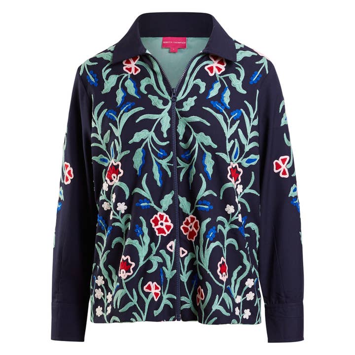 Forudbestil Broderet Lynlåsjakke for engroshandel hos Rebecca Thompson