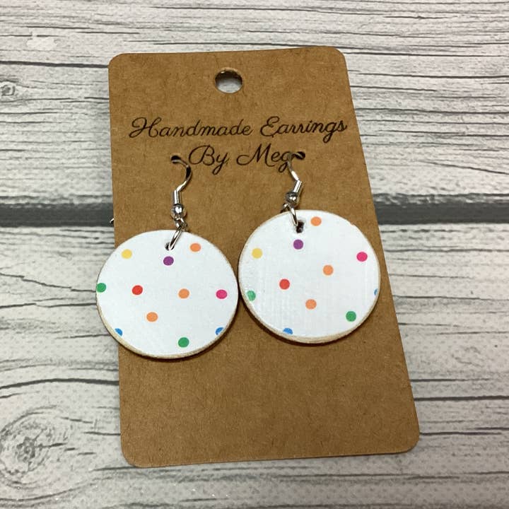 Multi Polkadot 1 inch for wholesale by Handmade Earrings By Meg