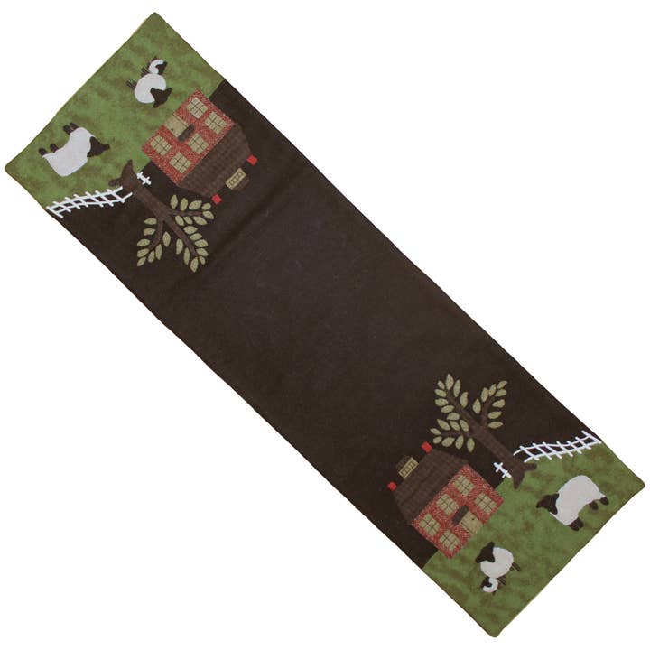 Caminho de Mesa em Feltro de Lã Green Pastures 14x42 por atacado de Home Collections by Raghu