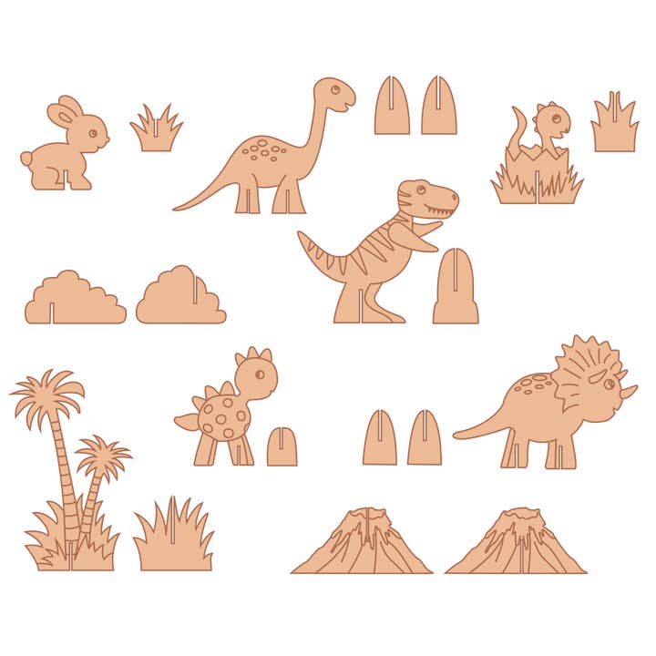 FLOMI - Wholesale DIY Craft Kit - Kids - Eco-Friendly 3D Creative Kit – Coloring – Dinosaurs 4+2