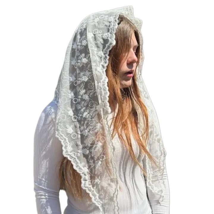 Oremus Mercy - Wholesale Veil - Women's - St. Rebekah Veil - WHITE