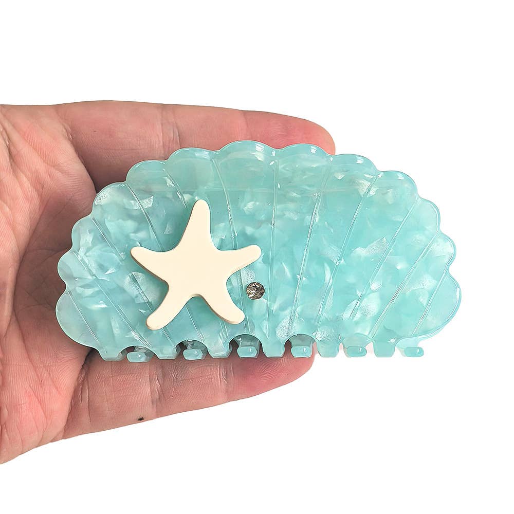 SoapElenGlen – wholesale Hair clip – Women’s – Seashell & Starfish Hair Claws, Summer Beach Claw Clip1