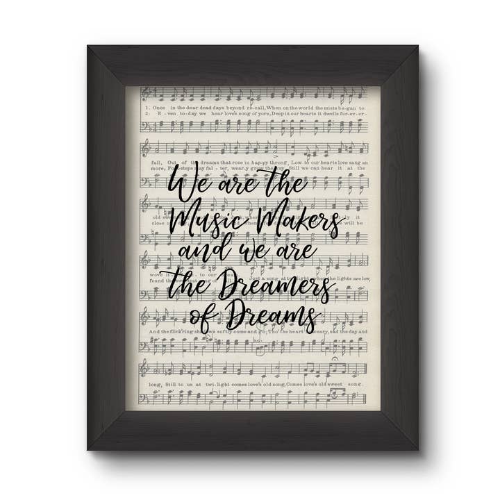 Somos los creadores de música somos los soñadores de los sueños para venta al por mayor de Cecelia Rose Book Page Art