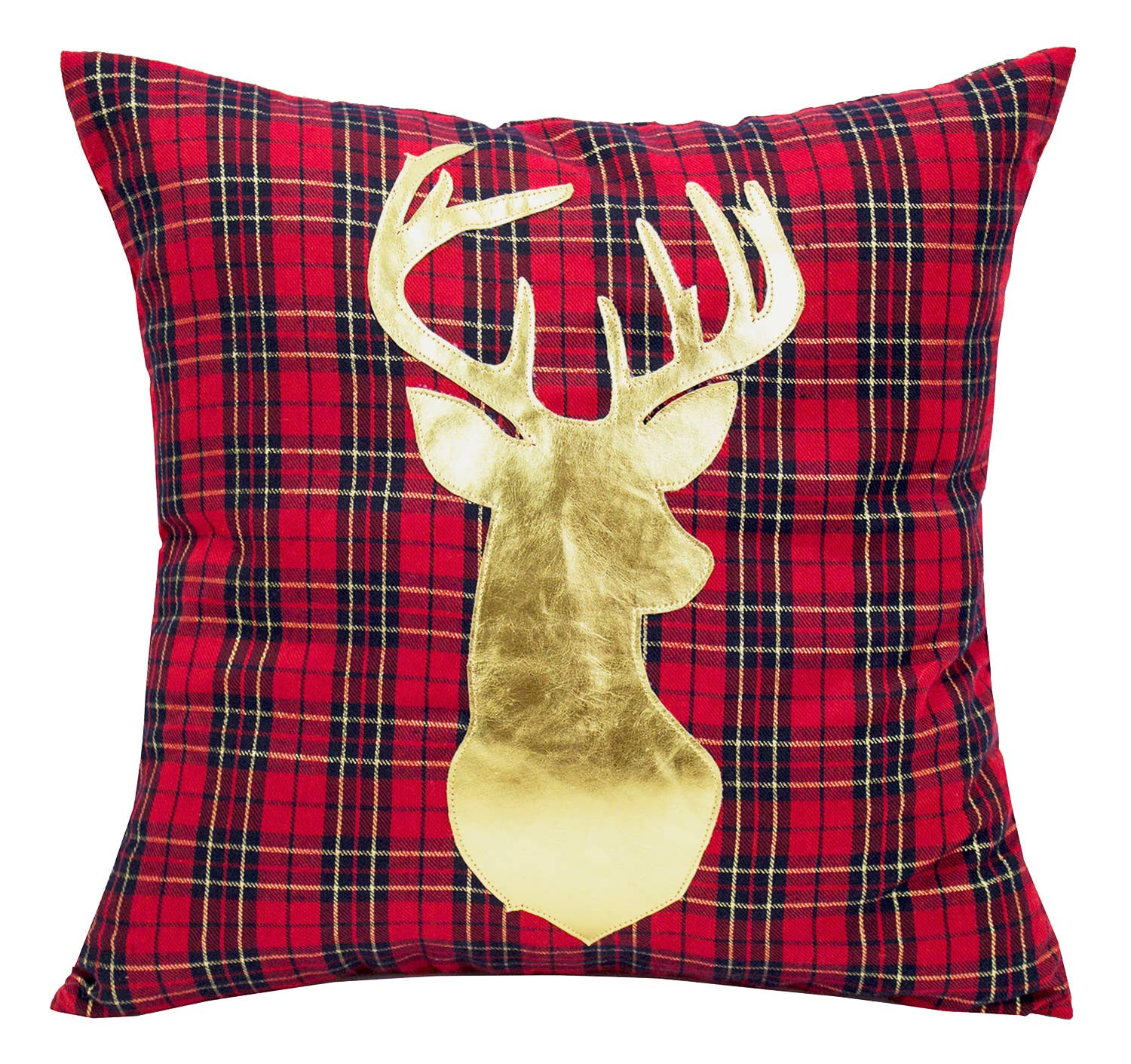 Fennco Styles - Wholesale Throw/Decorative Pillow - Plaid Reindeer 17" Decorative Throw Pillow1