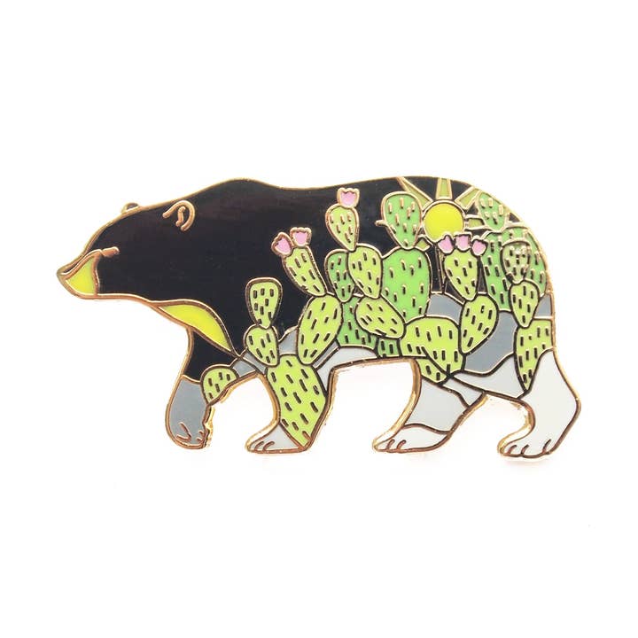 Shoal - Wholesale Lapel Pin/Button - Cactus Black Bear Pin0