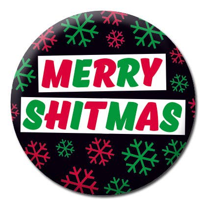 Merry Sh*tmas Badge for wholesale by Dean Morris Cards