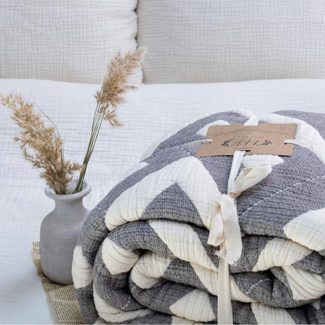 Design company-Fatma Balkir - Wholesale Quilt - Beige King Size Muslin Quilt with 6 layers bedspread-boho3