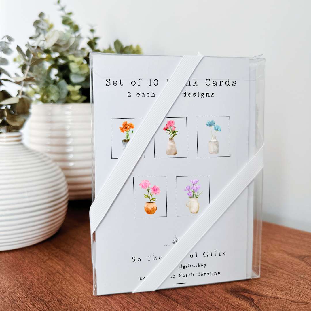 So Thoughtful Gifts - Vendita all'ingrosso Set di cartoleria/cancelleria - Taccuino con steli in vaso, set da 10, interno bianco7