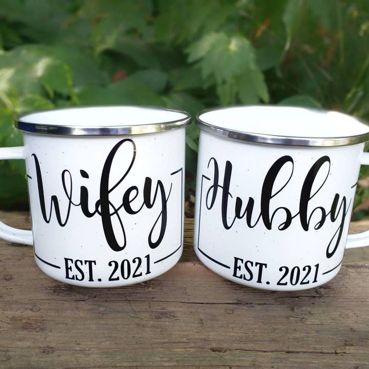Superior Sweet Water - Wholesale Coffee Mug - Hubby and Wifey Mugs, Mug Set, Newlywed Gift, Personalized Wedding Gift, Bridal Shower Gift, Anniversary Gift, Couples Gift