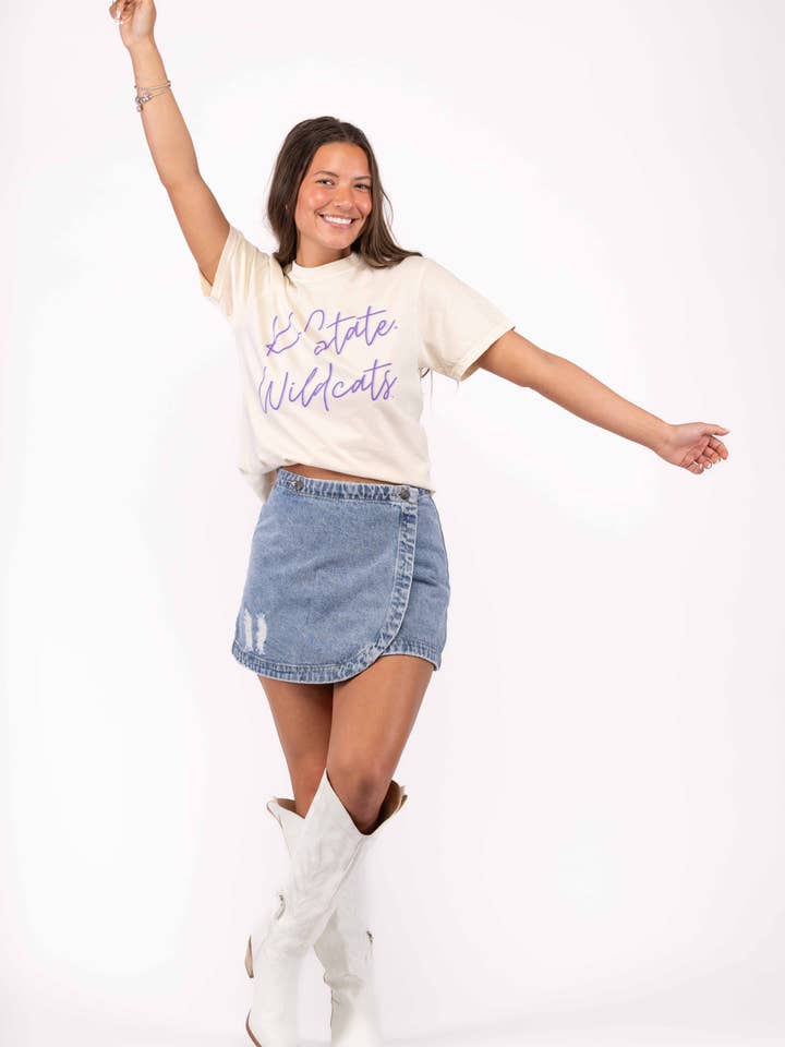 Kansas State - Vintage Script Tee for wholesale by The Collective Apparel Brand