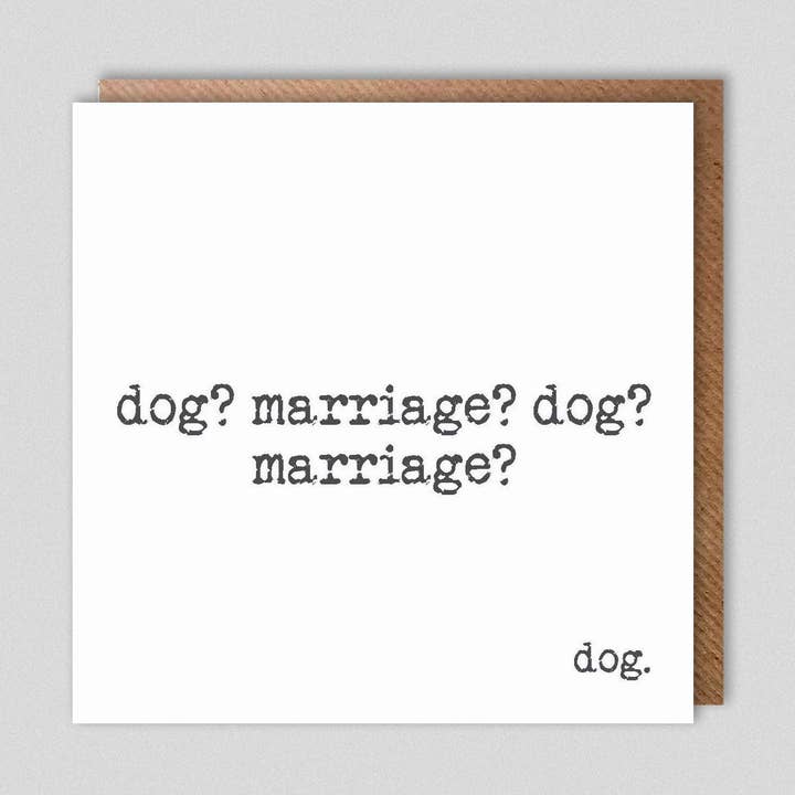 Hund? Ehe? Hund? Ehe? Hund. für den Großhandel von Dolly & Doug